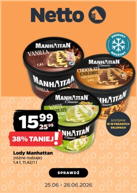 Lody Manhattan 38% taniej!